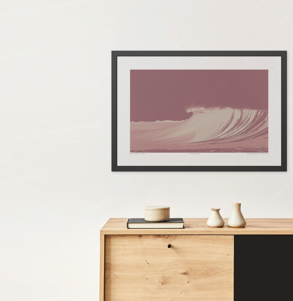 Night Wave 2 - Burnt - Framed Print