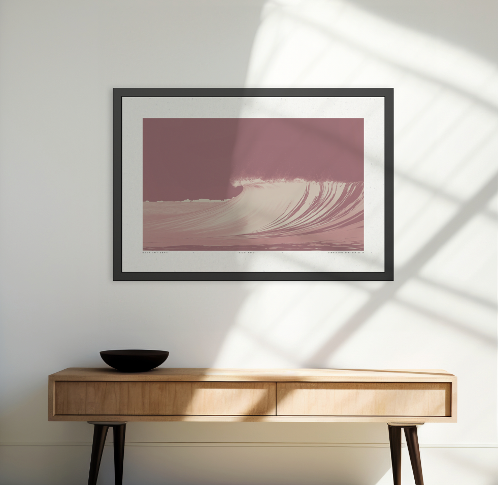 Night Wave 2 - Burnt - Framed Print