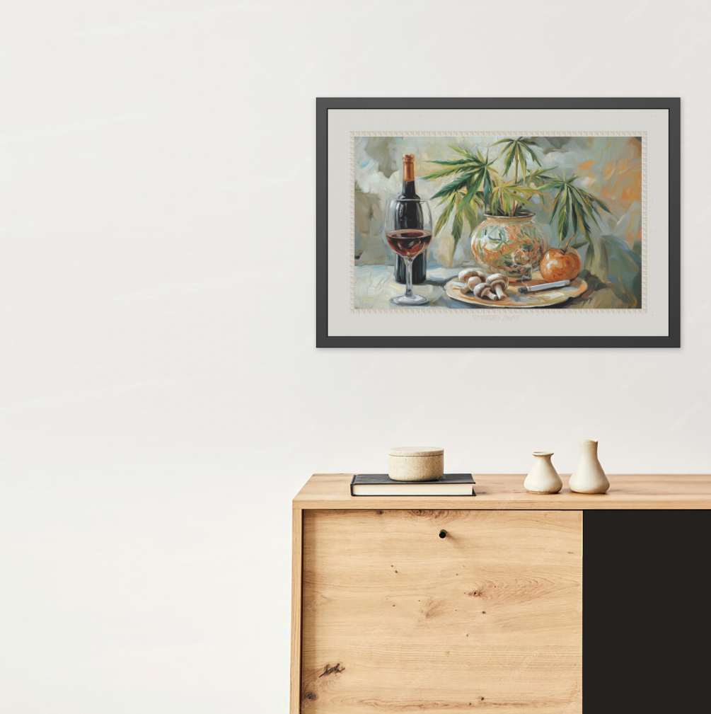 Saturday Night - Stone - Framed Print