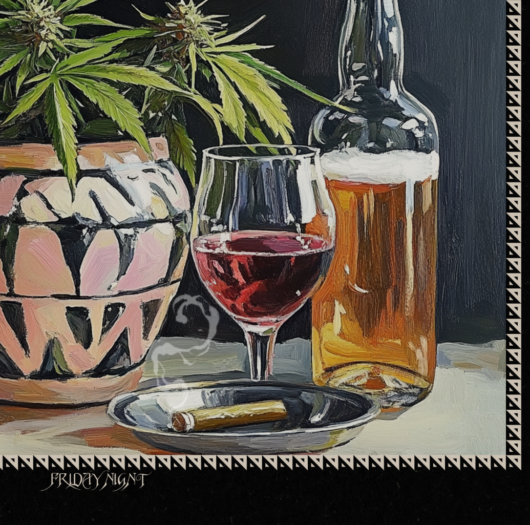 Friday Night - Black - Framed Print