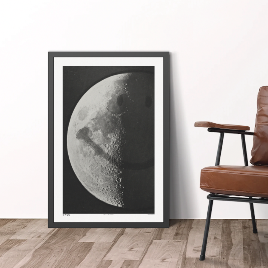 Hello Moon - Night - Framed Print