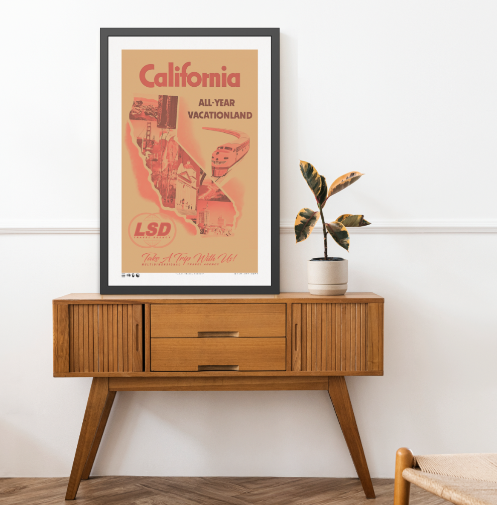 California - L.S.D. Travel - Sunny - Framed Print