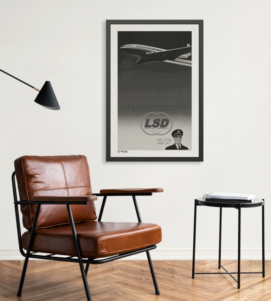 Multi Dimension - L.S.D. Travel - Night - Framed Print