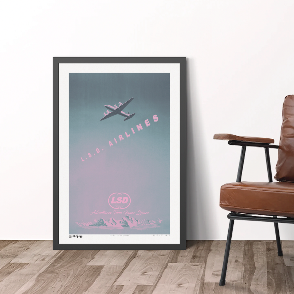 Faded - L.S.D. Travel - Blue Haze - Framed Print