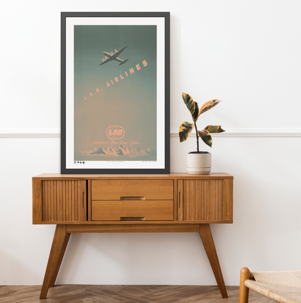 Faded - L.S.D. Travel - Sage - Framed Print