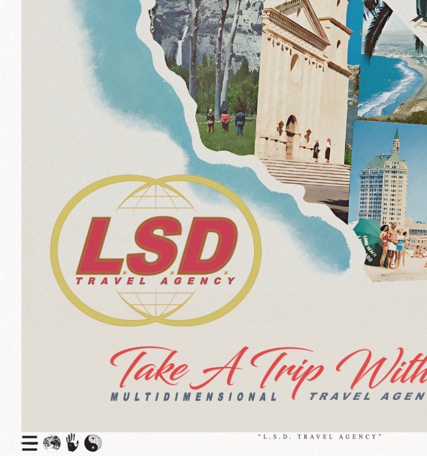 California - L.S.D. Travel - Framed Print