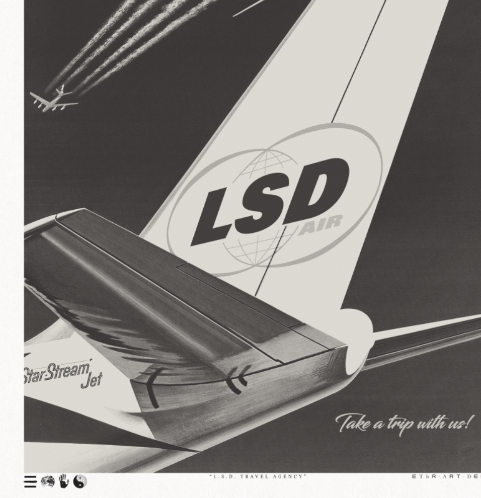 Wings - L.S.D. Travel - Black & White - Framed Print