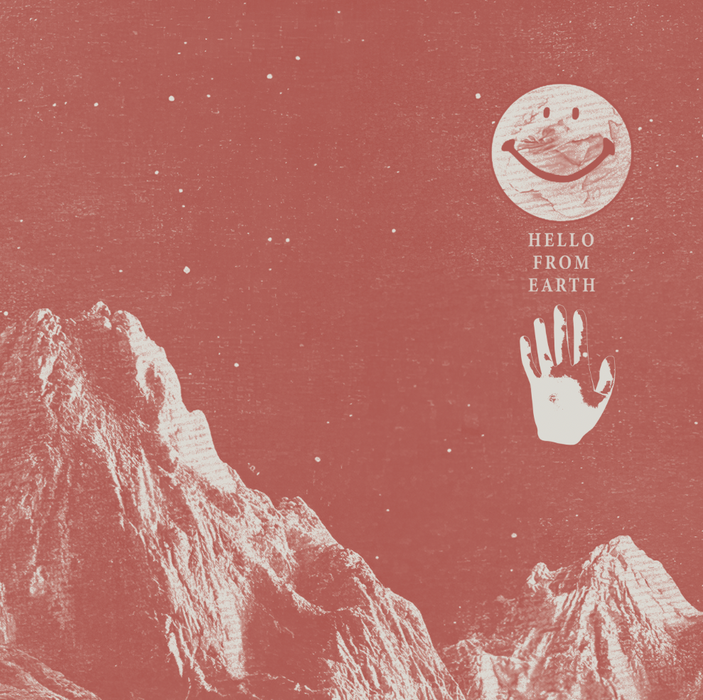 Hello From Earth - Burnt - Framed Print