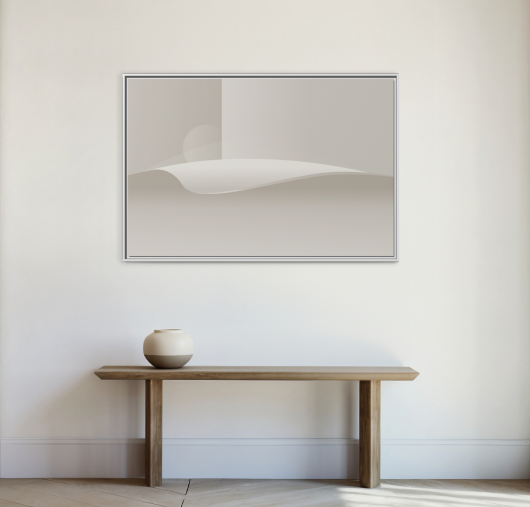 Cylinders 2 - Sand - Framed Canvas