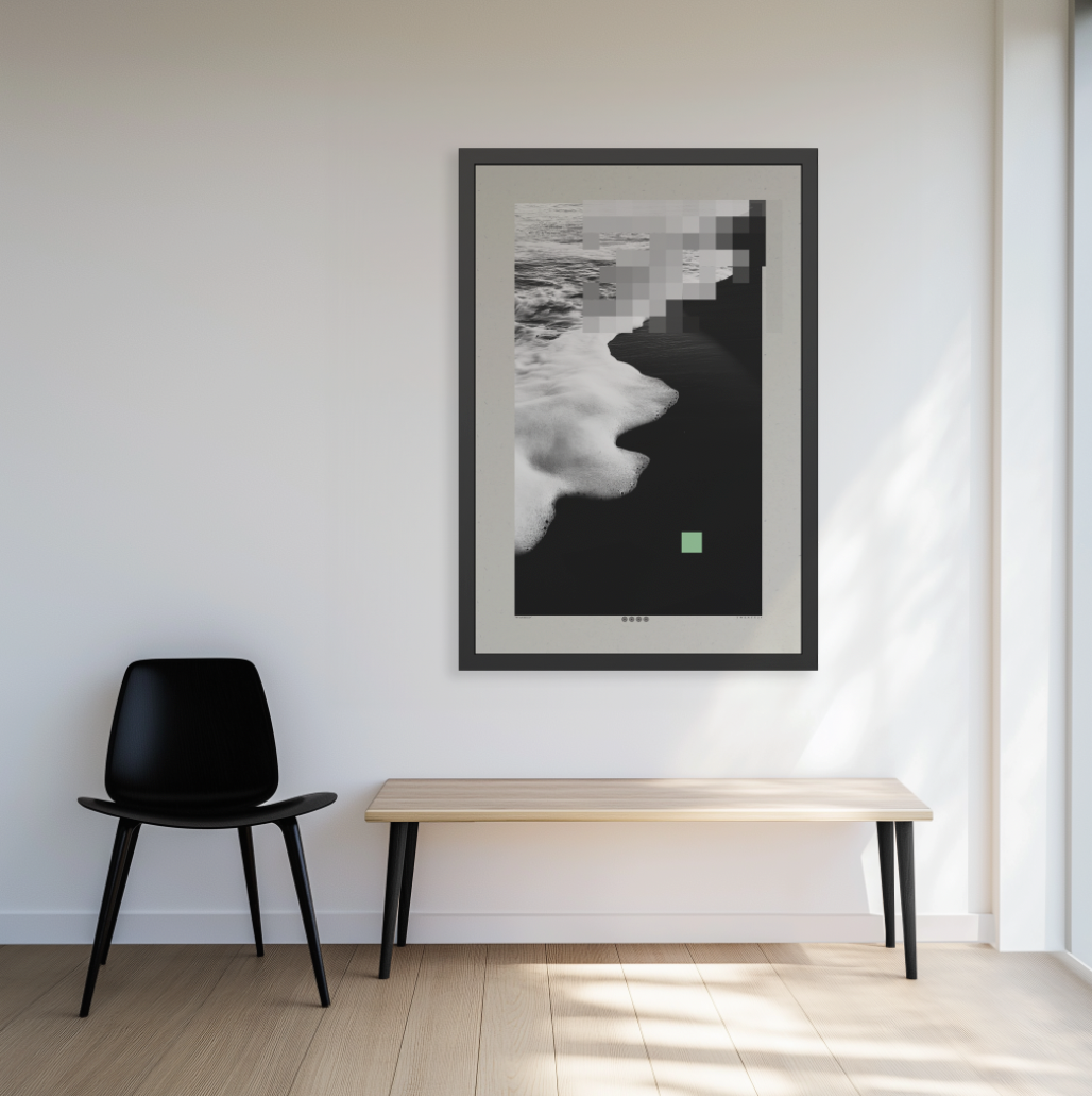 Washed 3 - Black & White - Framed Print