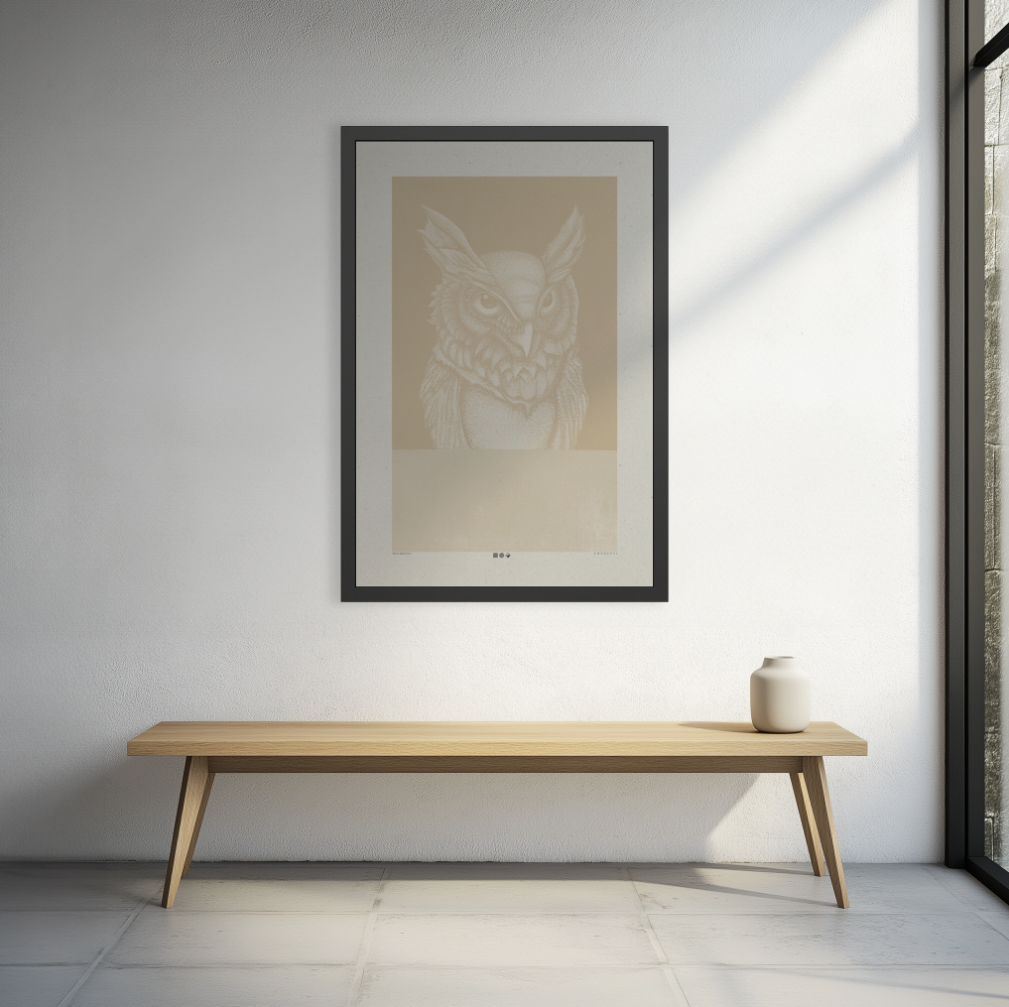 Hoo Are You - Sand - Framed Print