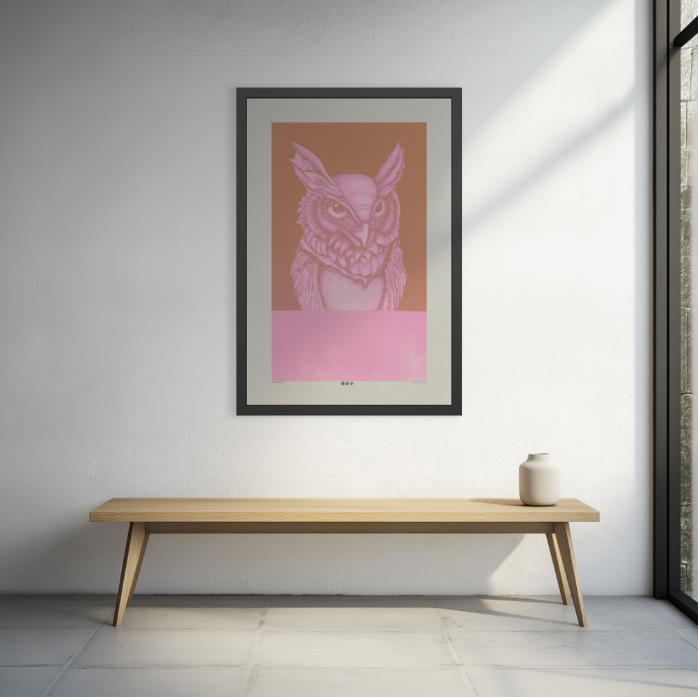 Hoo Are You - Pink - Framed Print