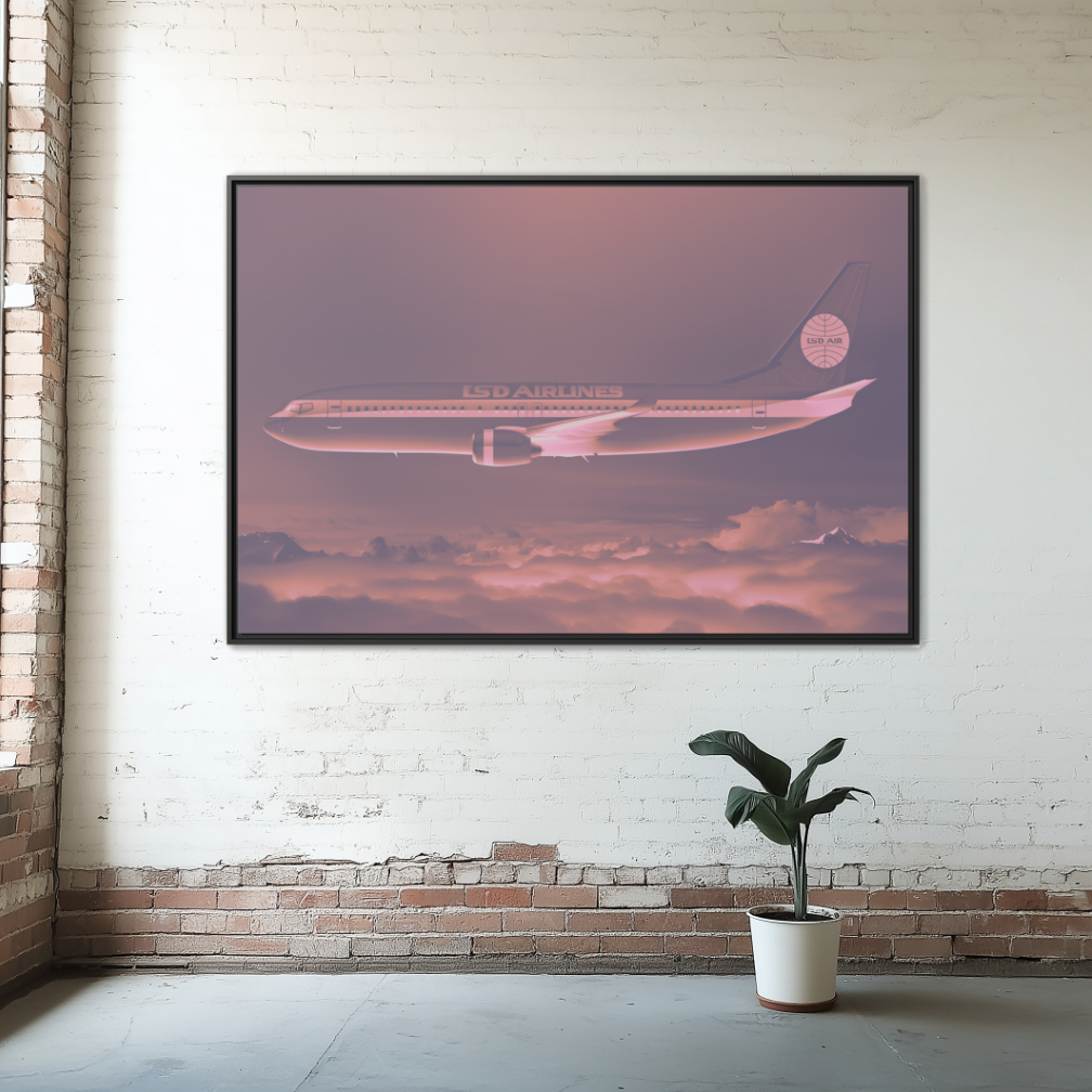 L.S.D. Airlines - Dusk - XL Framed Canvas