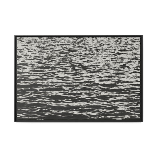 Deep Water - Black & White - Framed Canvas