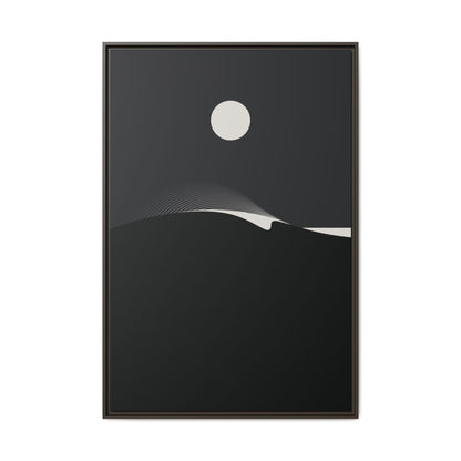 Night Wave 3 - Black - Framed Canvas