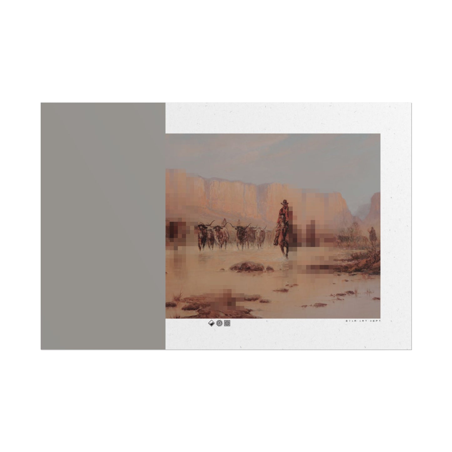 Copy of Western Desert Poster — Pixelated Cowboy Rolled Art Print