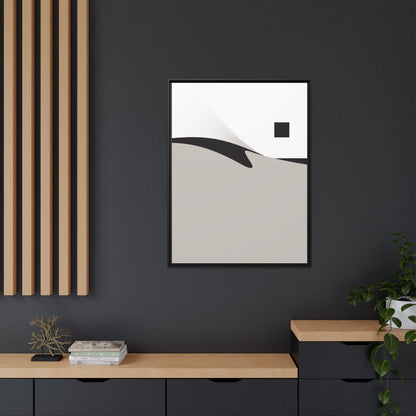 Minimalist Abstract Framed Canvas Print — Neutral Geometric Wall Art