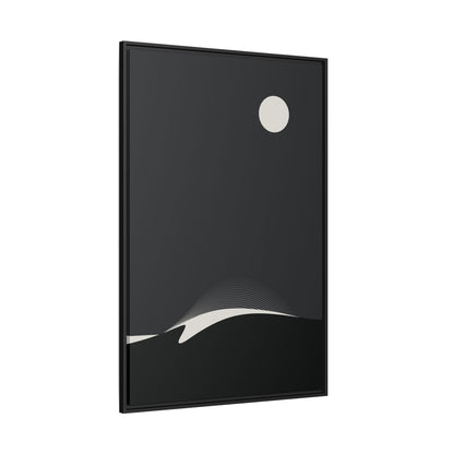 Night Wave 2 - Black - Framed Canvas