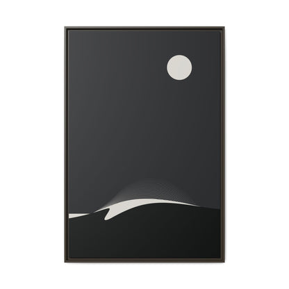 Night Wave 2 - Black - Framed Canvas