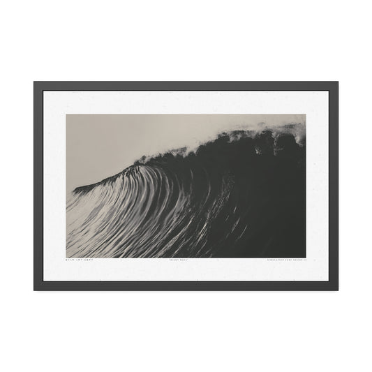 Night Wave 4 - Black & White - Framed Print