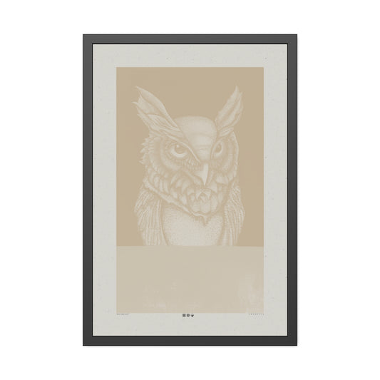 Hoo Are You - Sand - Framed Print