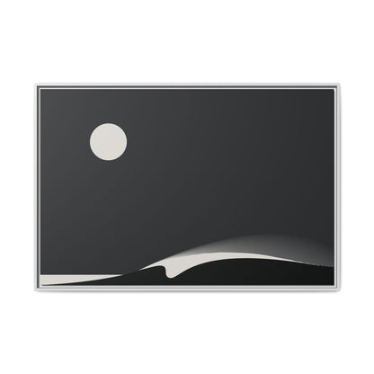 Night Wave 4 - Black - Framed Canvas