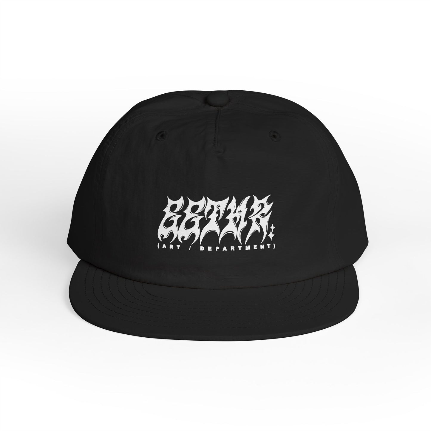 Surf Cap — Black Logo Strapback Hat for Surfers & Beach Lifestyle