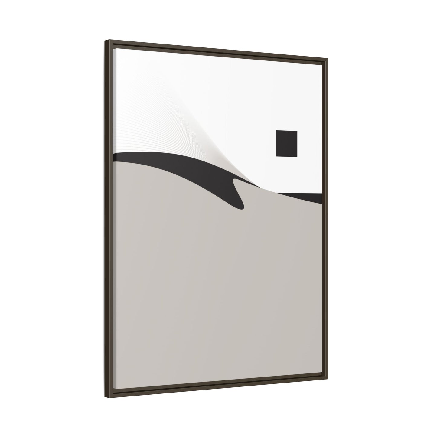 Minimalist Abstract Framed Canvas Print — Neutral Geometric Wall Art
