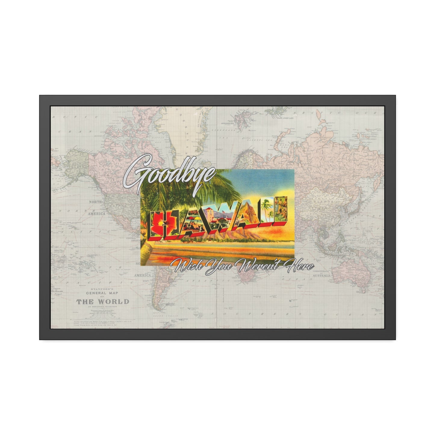 Hawaii - Wish You Weren't Here  - Framed Print