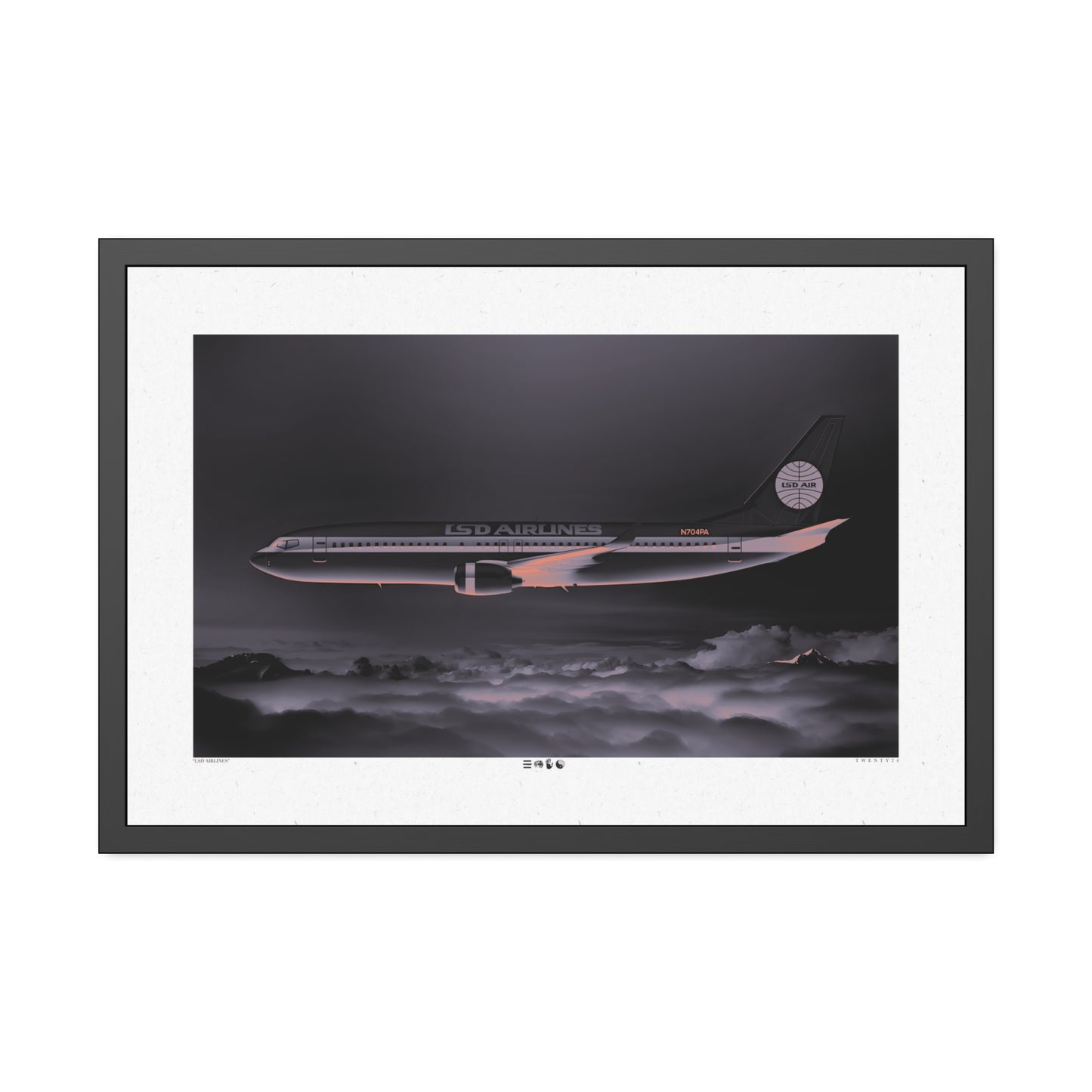 LSD AIRLINES - Midnight - Framed Print