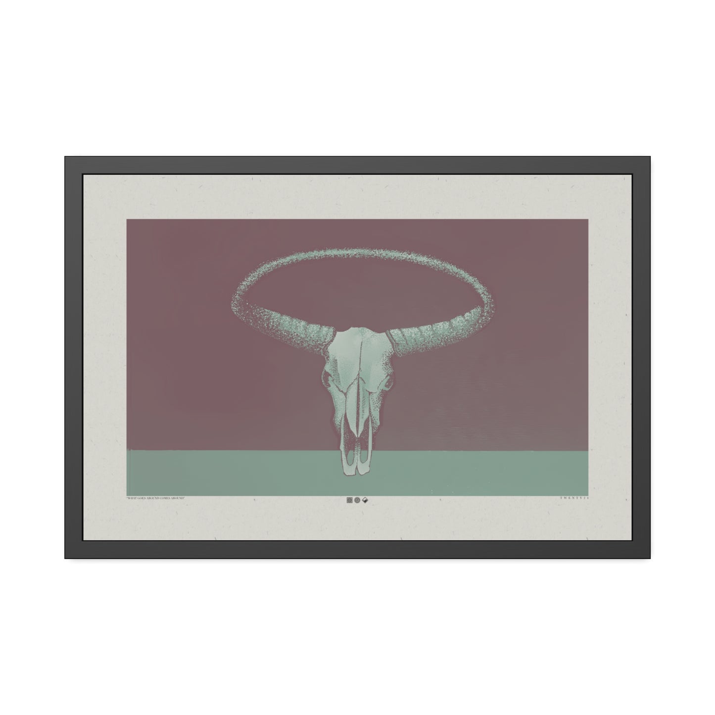 What Goes Around - Burgundy - Framed Print