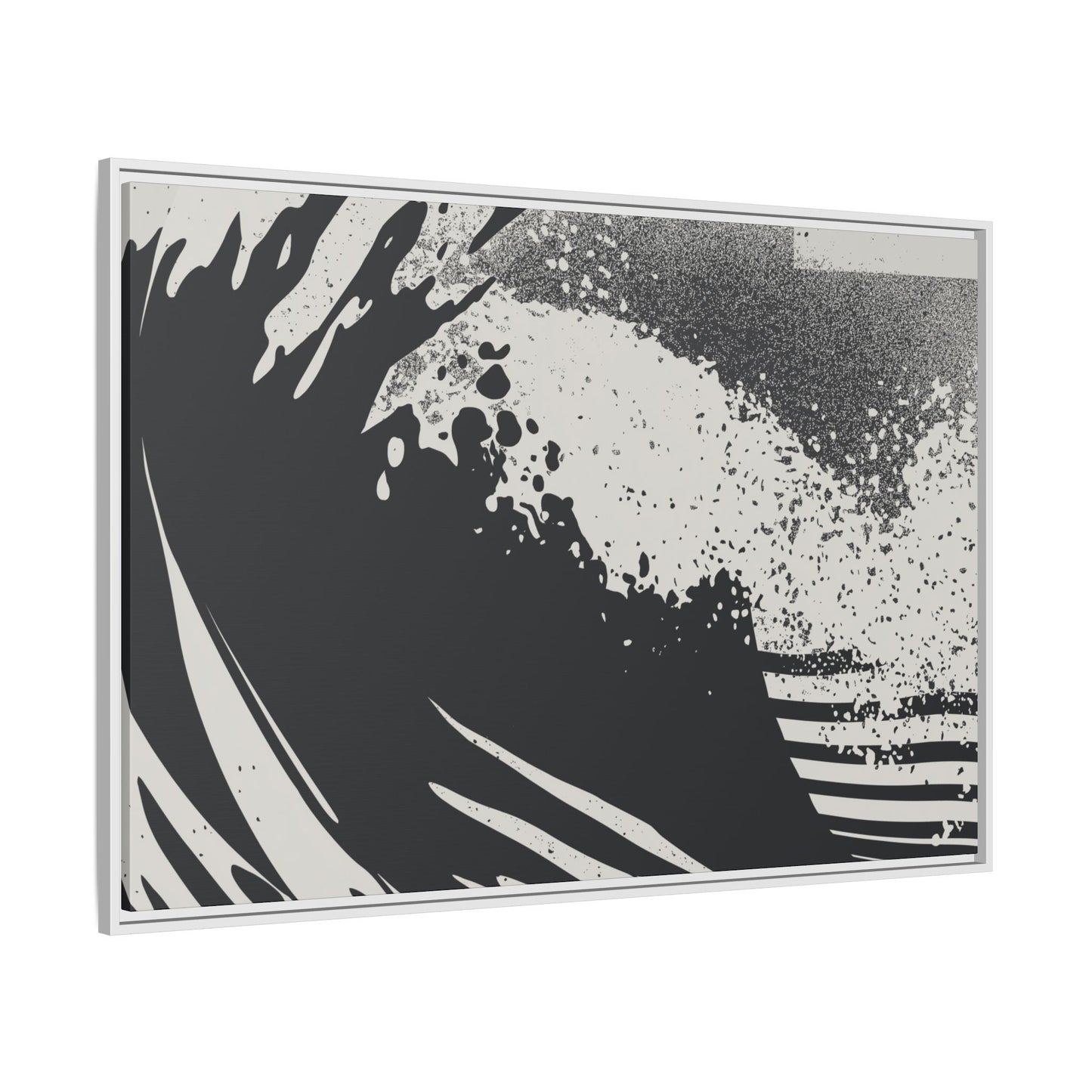 Turmoil 3 - Black & White - Framed Canvas