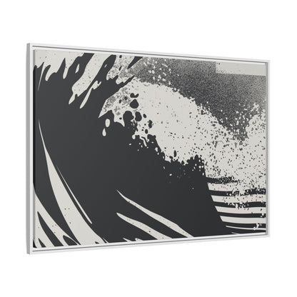 Turmoil 3 - Black & White - Framed Canvas