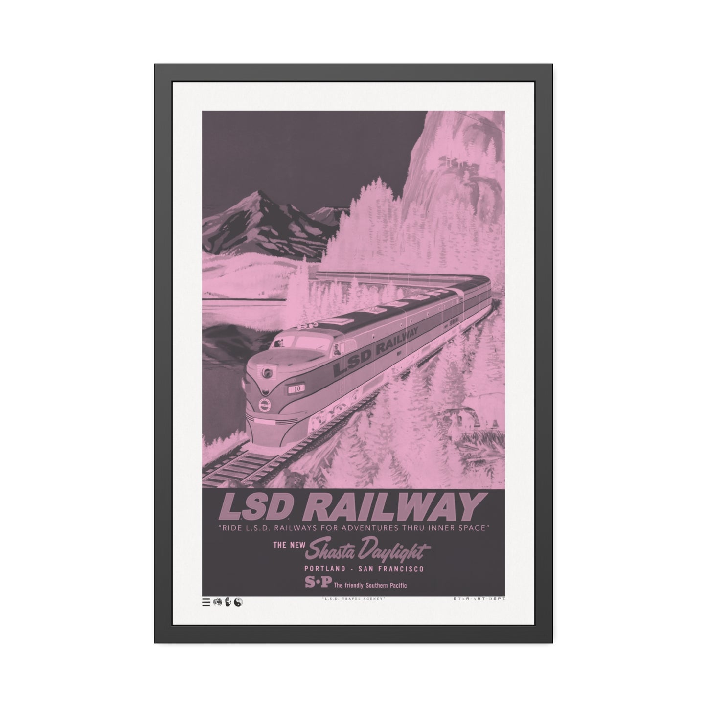 Rails - L.S.D. Travel - Pink - Framed Print