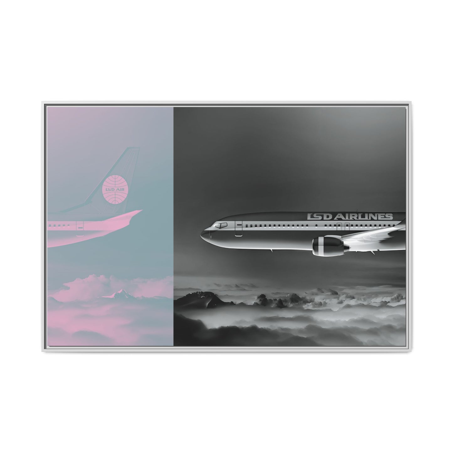 Split L.S.D. Airlines - Night - XL Framed Canvas