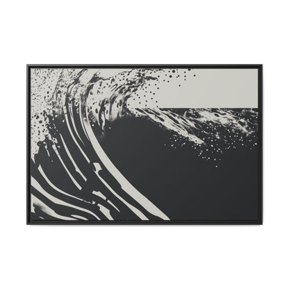 Turmoil 2 - Black & White - Framed Canvas