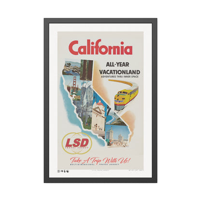 California - L.S.D. Travel - Framed Print