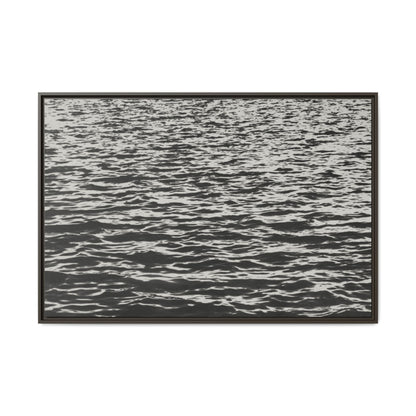 Deep Water - Black & White - Framed Canvas