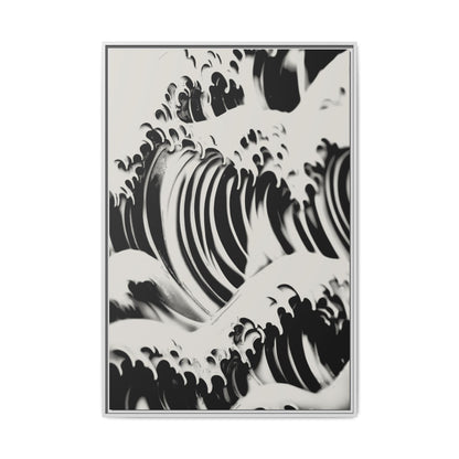 Eastern Crest - Black & White - Framed Canvas