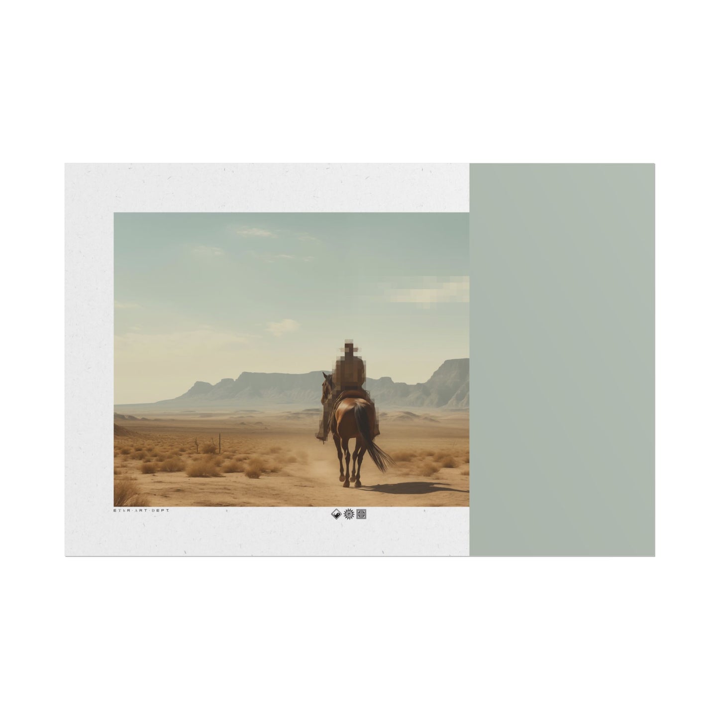 Copy of Western Desert Poster — Pixelated Cowboy Rolled Art Print