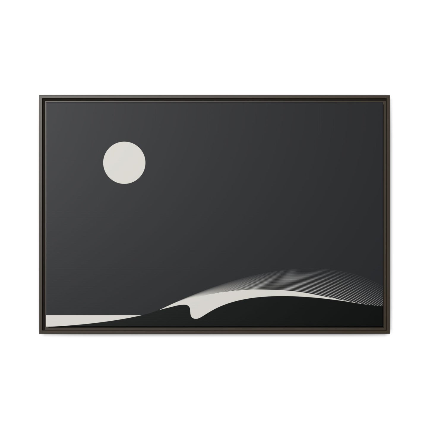 Night Wave 4 - Black - Framed Canvas