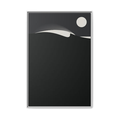 Night Wave 1 - Black - Framed Canvas