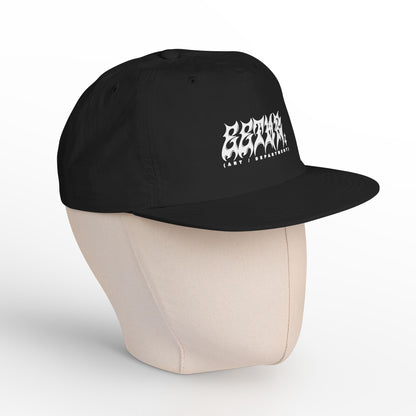 Surf Cap — Black Logo Strapback Hat for Surfers & Beach Lifestyle