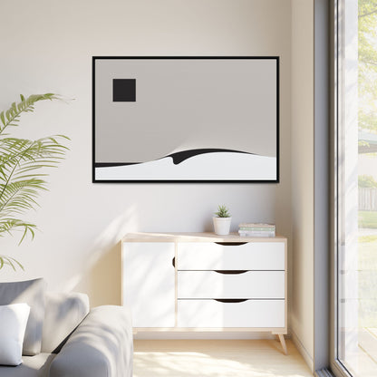 Minimalist Black & White Matte Canvas Print (Framed)