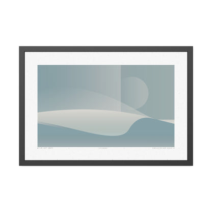 Cylinders - Blue Haze - Framed Print