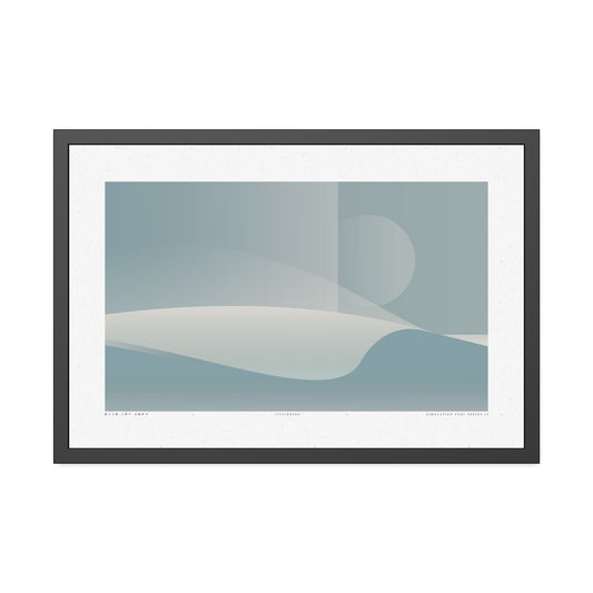 Cylinders - Blue Haze - Framed Print
