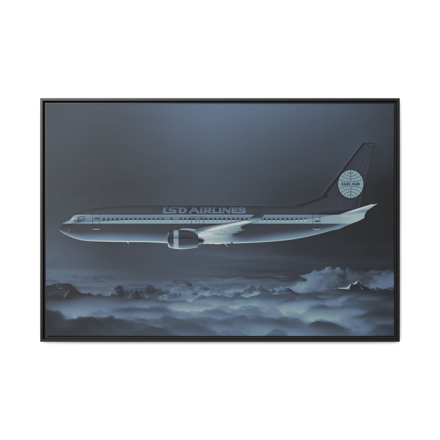 L.S.D. Airlines - Midnight - XL Framed Canvas
