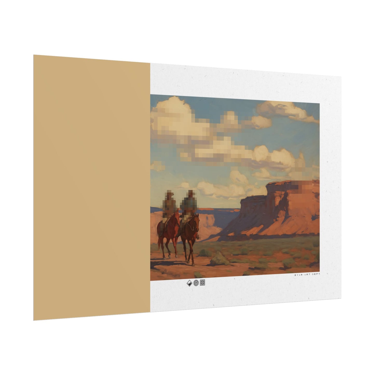 Copy of Western Desert Poster — Pixelated Cowboy Rolled Art Print