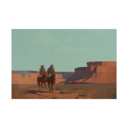 Copy of Western Desert Poster — Pixelated Cowboy Rolled Art Print