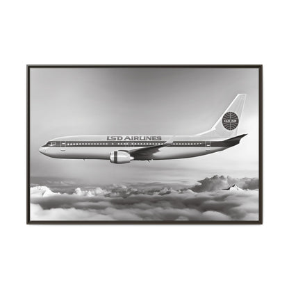 L.S.D. Airlines - Black & White - XL Framed Canvas